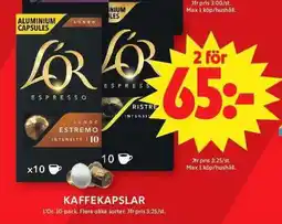 ICA Maxi L'OR Kaffekapslar erbjuda