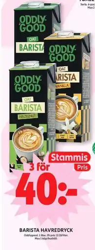 ICA Maxi ODDLYGOOD Barista havredryck erbjuda