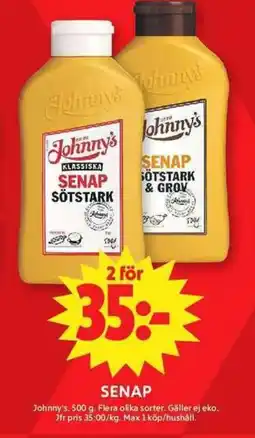 ICA Maxi JOHNNY'S Senap erbjuda