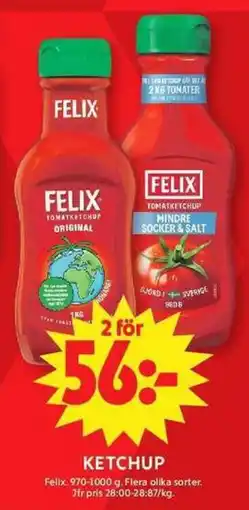 ICA Maxi FELIX Ketchup erbjuda