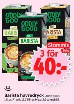 ICA Supermarket ODDLYGOOD Barista havredryck erbjuda