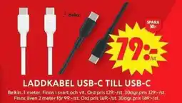 ICA Maxi Laddkabel usb-c till usb-c erbjuda