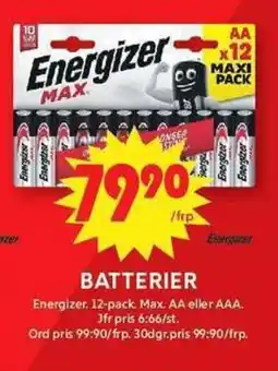 ICA Maxi ENERGIZER Batterier erbjuda
