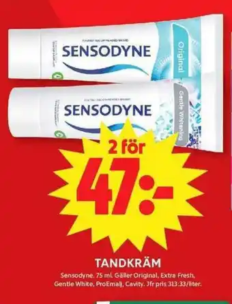 ICA Maxi SENSODYNE Tandkräm erbjuda