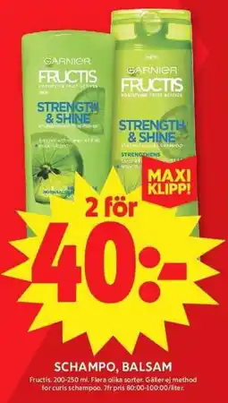 ICA Maxi FRUCTIS Schampo, balsam erbjuda