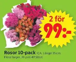 ICA Supermarket Rosor 10-pack erbjuda