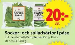 ICA Supermarket ICA Socker- och salladsärtor i påse erbjuda