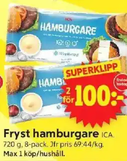 ICA Supermarket ICA Fryst hamburgare erbjuda