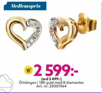 Albrekts Guld Örhängen i 18K guld med 8 diamanter erbjuda
