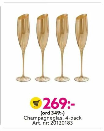 Albrekts Guld Champagneglas, 4-pack erbjuda