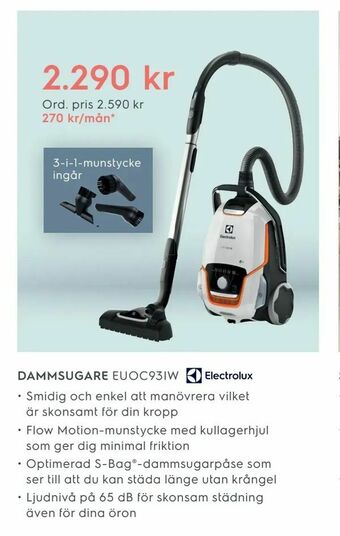 Electrolux Home Dammsugare EUOC93IW erbjuda