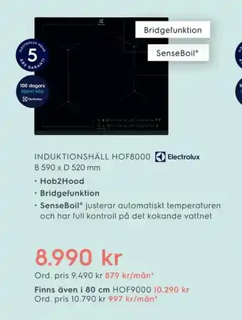 Electrolux Home Induktionshäll hof8000 erbjuda