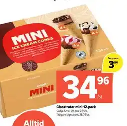 Coop Extra Glasstrutar mini 12-pack erbjuda