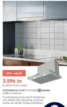 Electrolux Home INTEGRERAD FLÄKT erbjuda