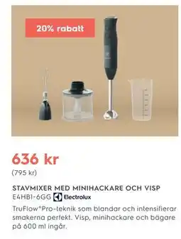 Electrolux Home STAVMIXER MED MINIHACKARE OCH VISP erbjuda