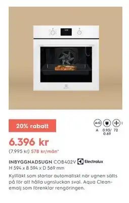 Electrolux Home INBYGGNADSUGN. COB402V erbjuda