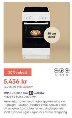 Electrolux Home SPIS LKR5000S0W erbjuda