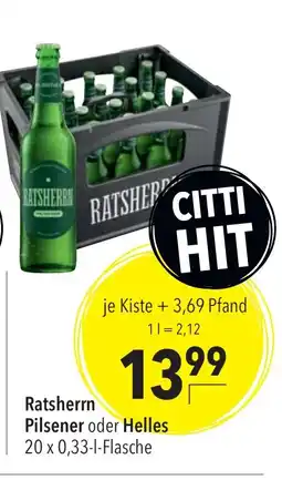 Citti Ratsherrn Pilsener oder Helles erbjuda