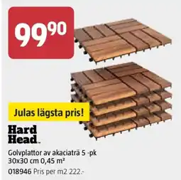 Jula Golvplattor av akaciaträ 5 -pk 30 x 30 cm 0.45 m² erbjuda