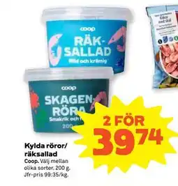 Stora Coop Kylda röror/ räksallad erbjuda