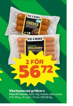 Stora Coop Växtbaserad grillkorv erbjuda