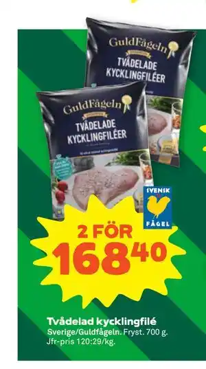 Tvådelad kycklingfilé