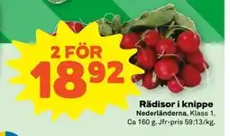 Stora Coop Rädisor i knippe erbjuda