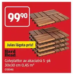 Jula Golvplattor av akaciaträ 5 -pk 30x30 cm 0,45 m² erbjuda
