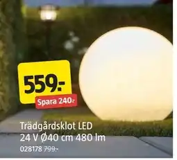Jula Trädgårdsklot LED 24 V Ø40 cm 480 lm erbjuda