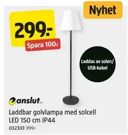 Jula Laddbar golvlampa med solcell LED 150 cm IP44 erbjuda