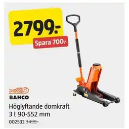 Jula Höglyftande domkraft 3 t 90-552 mm erbjuda