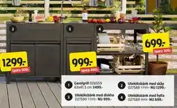 Jula Uteköksbänk med skåp erbjuda