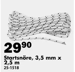 Biltema Startsnöre, 3,5 mm x 2,5 m erbjuda