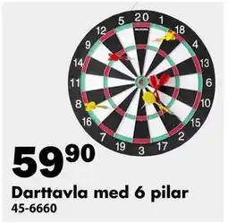 Biltema Darttavla med 6 pilar erbjuda
