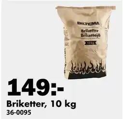 Biltema Briketter, 10 kg erbjuda