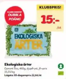Hemköp Ekologiska ärter erbjuda