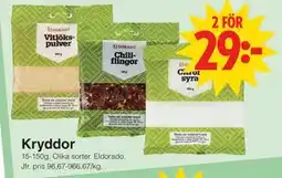 Matöppet Kryddor erbjuda