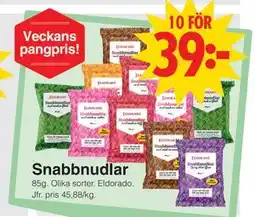 Matöppet Snabbnudlar erbjuda