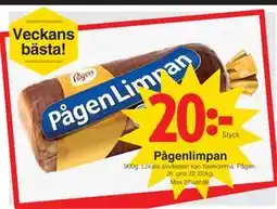 Matöppet Pågenlimpan erbjuda