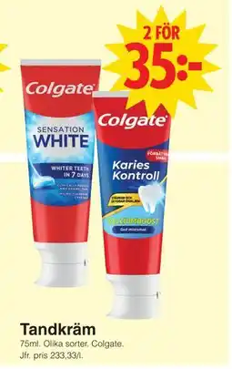 Matöppet Tandkräm erbjuda