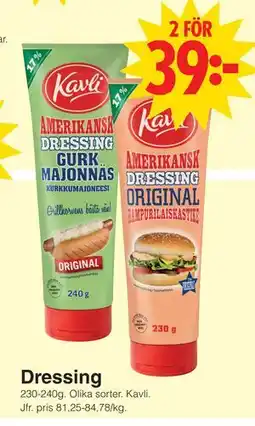 Matöppet Dressing erbjuda