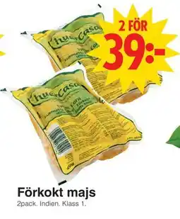 Matöppet Förkokt majs erbjuda