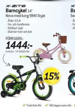 thansen 14 Nova med korg/BMX Style erbjuda