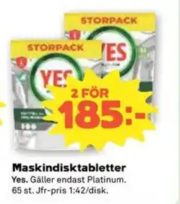 Coop Konsum YES Maskindisktabletter erbjuda