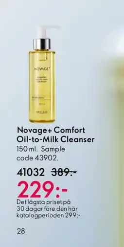Oriflame Novage+ Comfort Oil-to-Milk Cleanser erbjuda