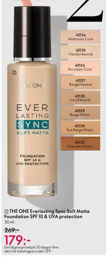 Oriflame THE ONE Everlasting Sync Soft Matte Foundation SPF 10 & UVA protection erbjuda