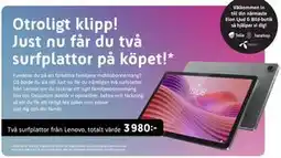 Elon Två surfplattor från Lenovo, totalt värde erbjuda