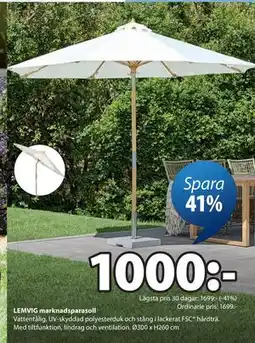 JYSK LEMVIG marknadsparasoll erbjuda