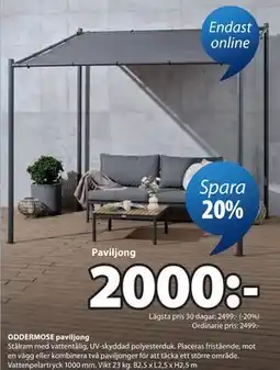 JYSK ODDERMOSE paviljong erbjuda