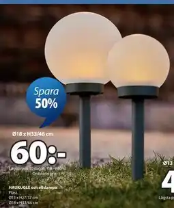 JYSK HAUKUGLE solcellslampa erbjuda